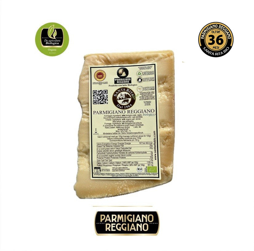 ORGANIC Parmigiano Reggiano from FRISONA cow aged 30-36 months