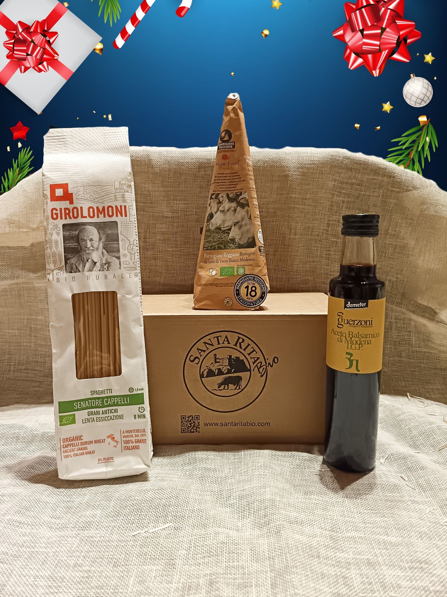 Cesta di Auguri di Buon Natale e Felice Anno Nuovo